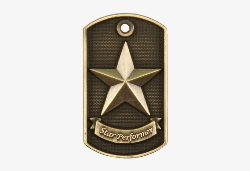 3d Antique Gold Dog Tags - Star Performer 3d Dog Tag Medal, transparent png download