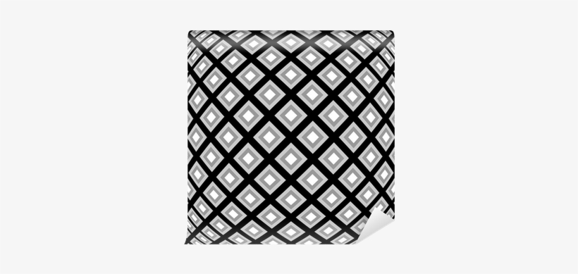 Design Monochrome Warped Diamond Pattern Wall Mural - Throw Pillow, transparent png download