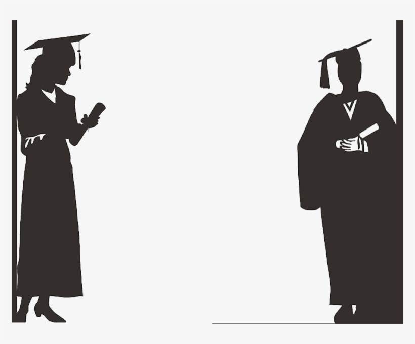 Graduates Silhouette - Graduado Silueta, transparent png download