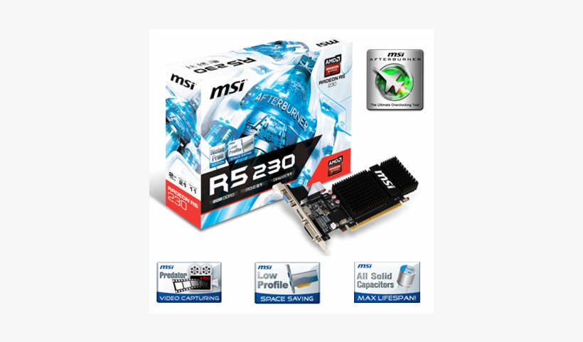 R52302gd3hlp - Msi R5 230 1gd3h Lp, transparent png download