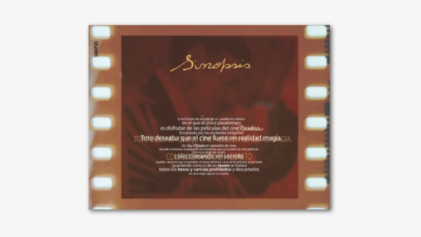 Booklet Del Film "cinema Paradiso" - Photographic Film, transparent png download