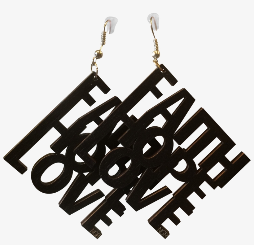"faith Hope Love" Custom Made Lightweight Wooden Earrings - Hope, transparent png download