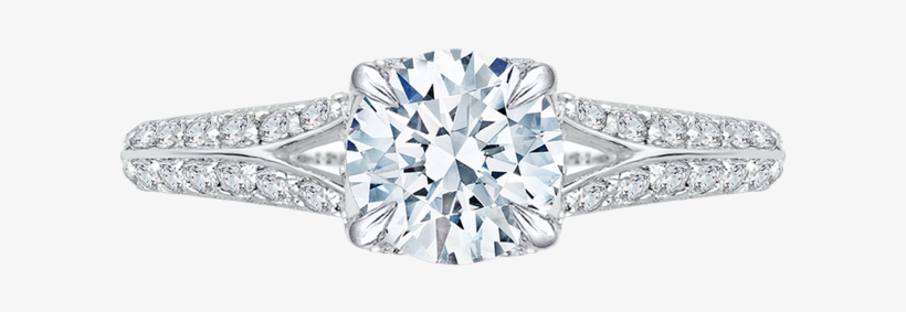 Carizza 18k White Gold Carizza Semi Mount Engagement - Tacori Ht254625rd8 Pave Diamond Engagement Ring In, transparent png download
