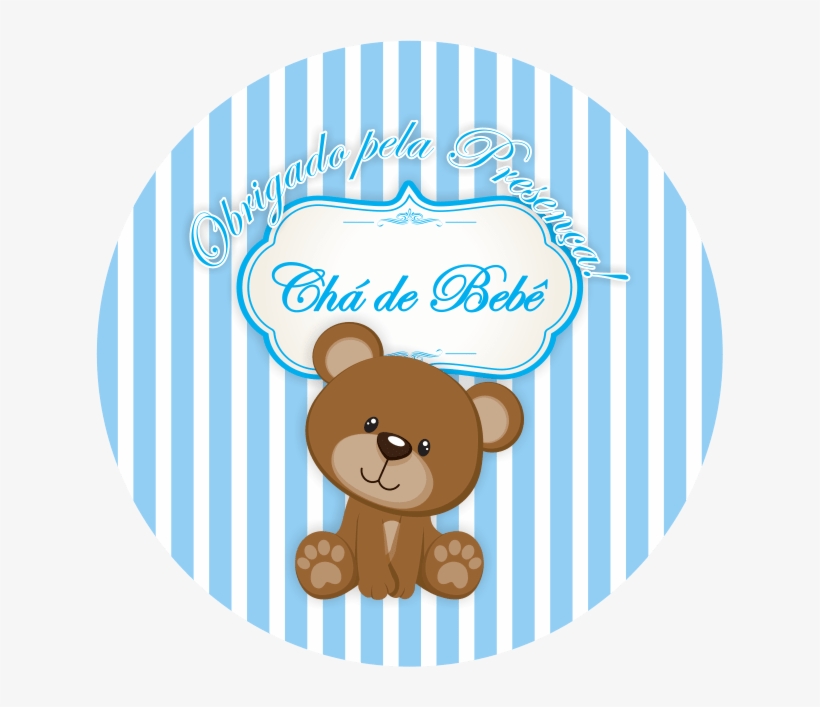 Adesivo Chá De Bebê Ursinho Azul Claro 5 Cm Redondo - My Valentine! (anti-crisis Girl), transparent png download
