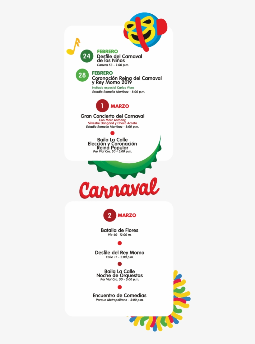 Programación Del Carnaval De Barranquilla 2019 - 2019 Barranquilla's Carnival, transparent png download