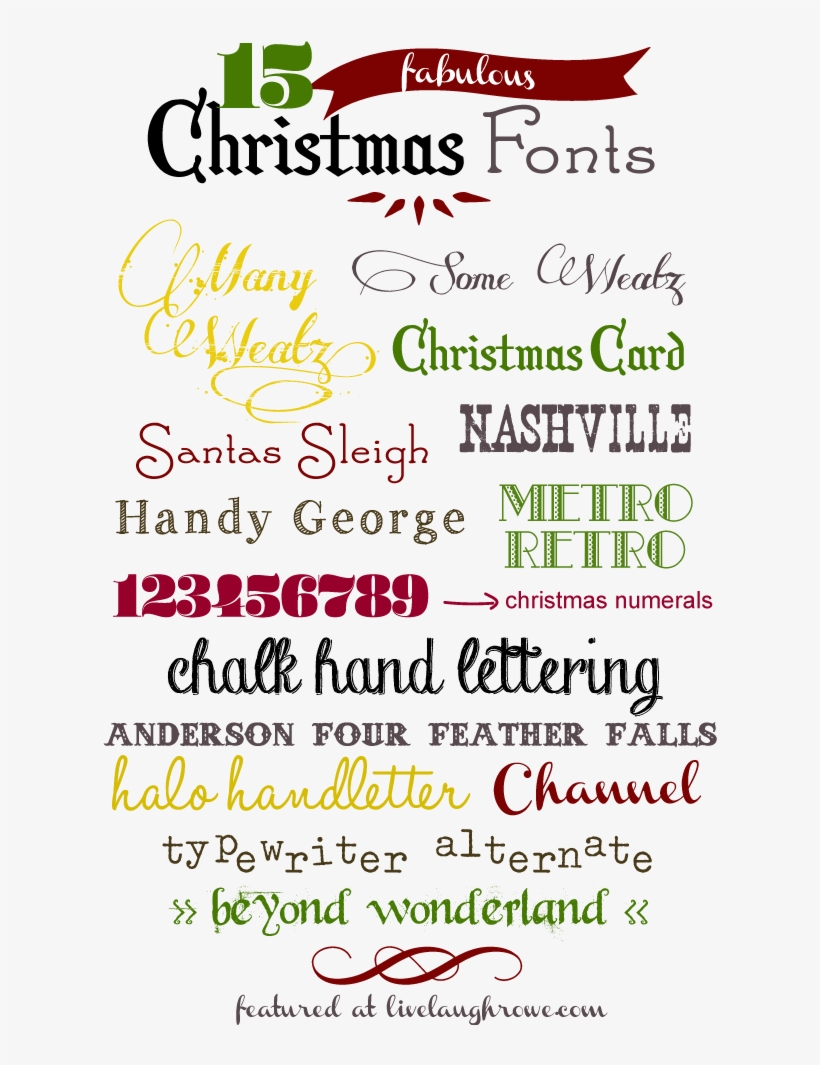Fun, Festive And Fabulous Christmas Fonts With Livelaughrowe - Vintage Christmas Fonts, transparent png download