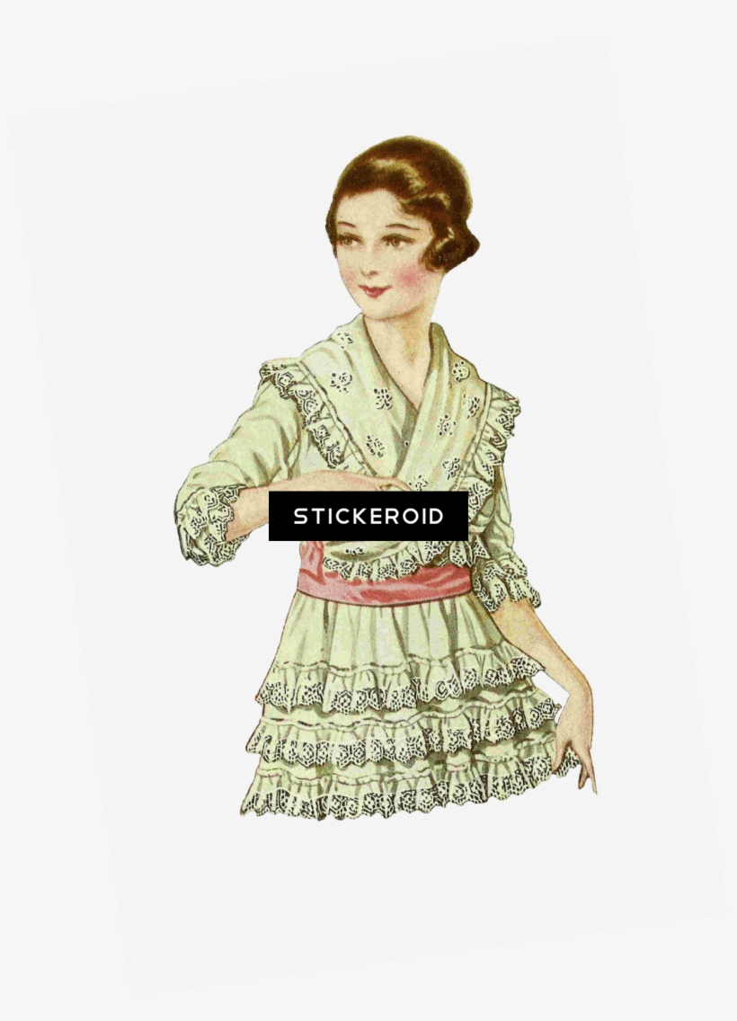 Vintage Girl Illustration - Girl, transparent png download