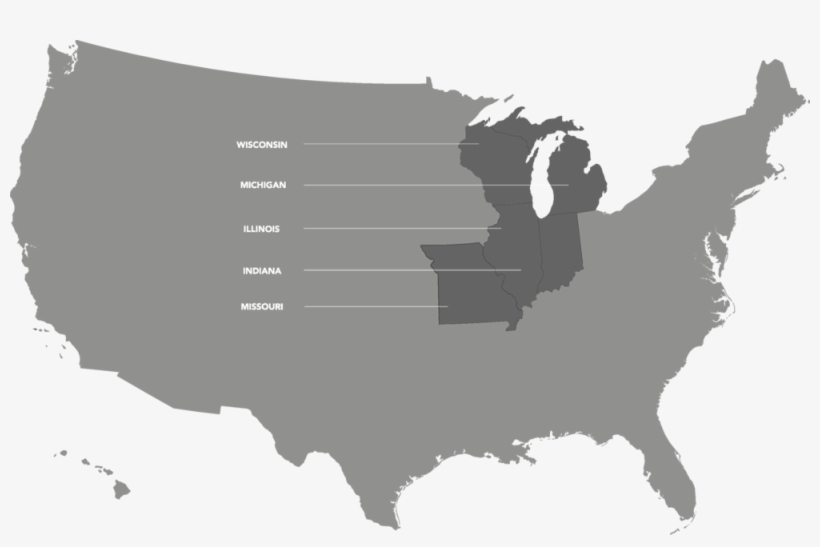 Service Locations Dependable Courier Corp - Blue Map Of United States, transparent png download