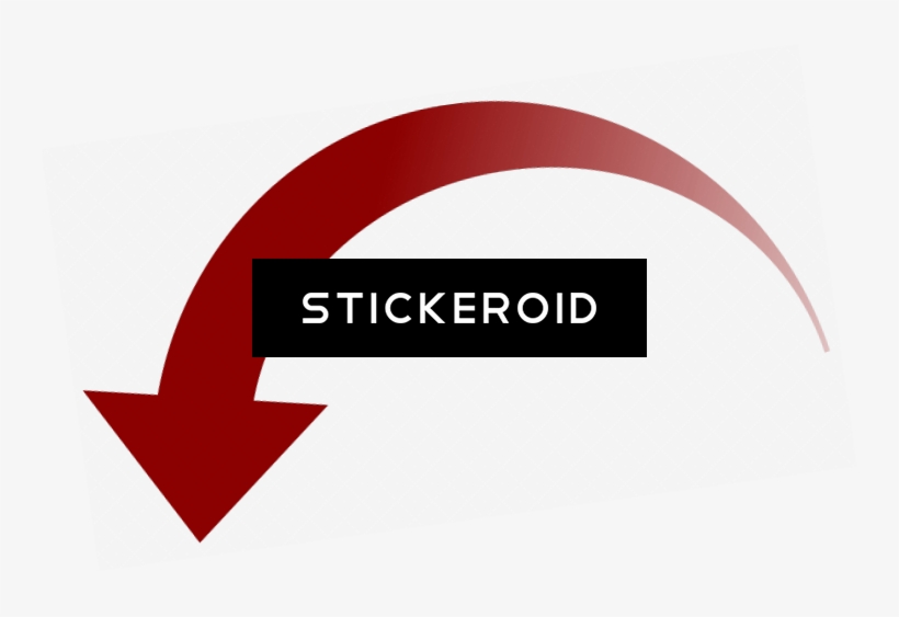 Curved Red Down Arrow - Graphic Design, transparent png download