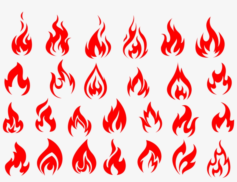 Flame Stenciles - Fire Element, transparent png download