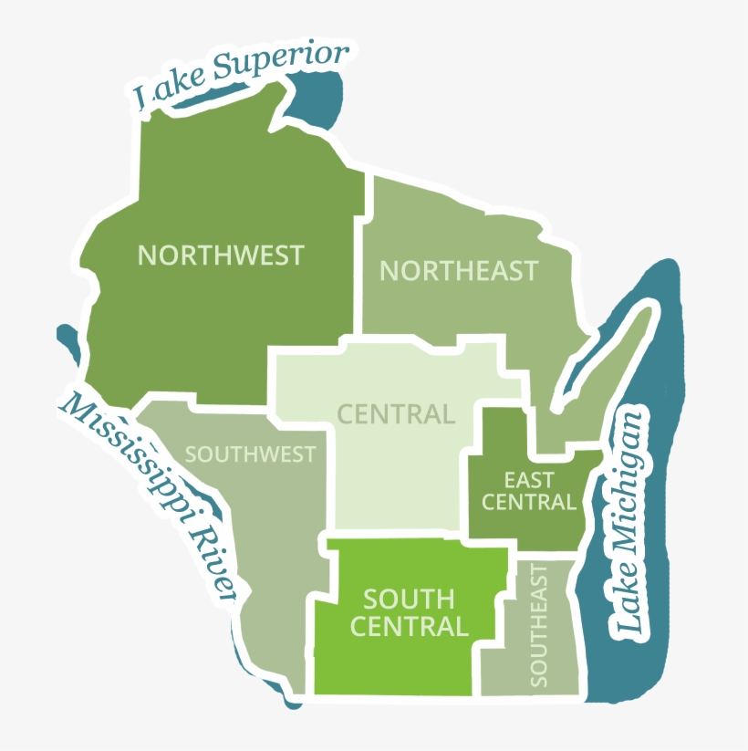 Select A Region On The Map Below Or Select From The - Wisconsin Bed & Breakfast Association, transparent png download