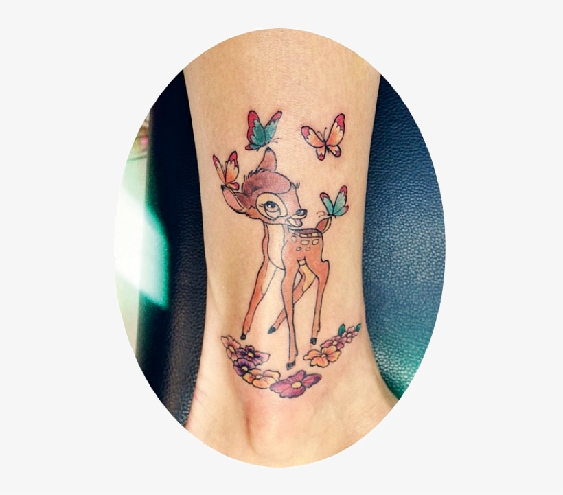 Picture Black And White Library Bambi By Lynda Pink - Bambi Tattoo, transparent png download