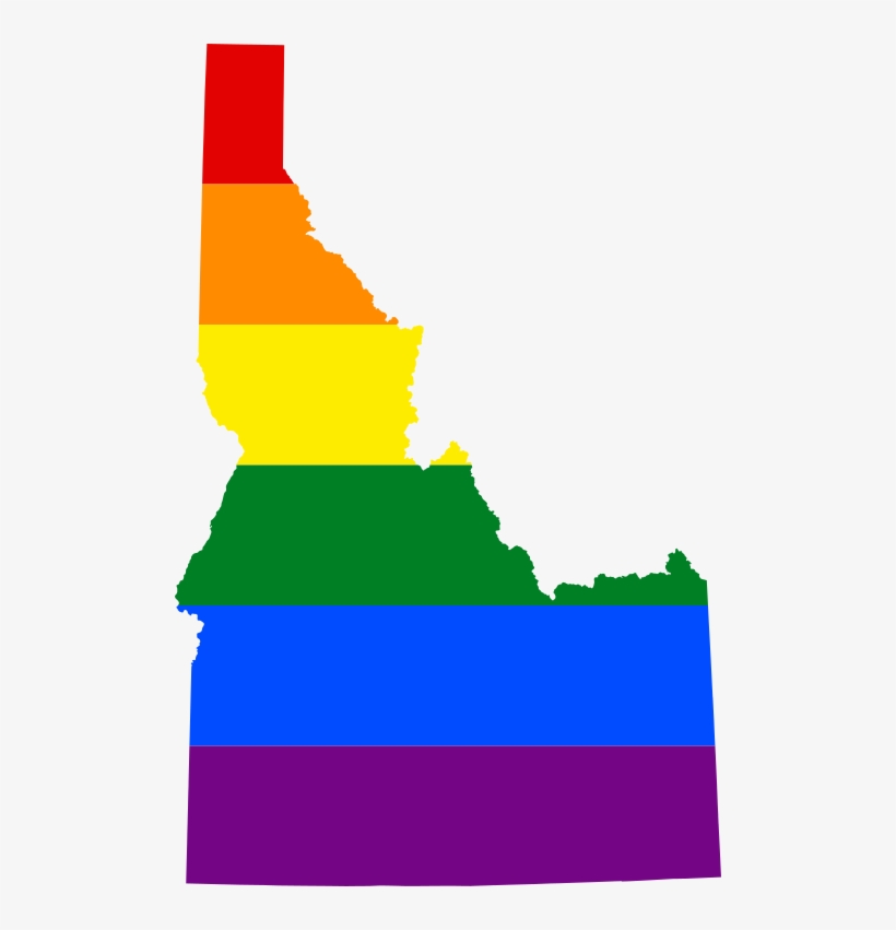 Lgbt Flag Map Of Idaho - Idaho Map Png, transparent png download