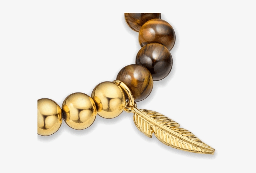 Tiger Eye Bracelet With Feather, transparent png download
