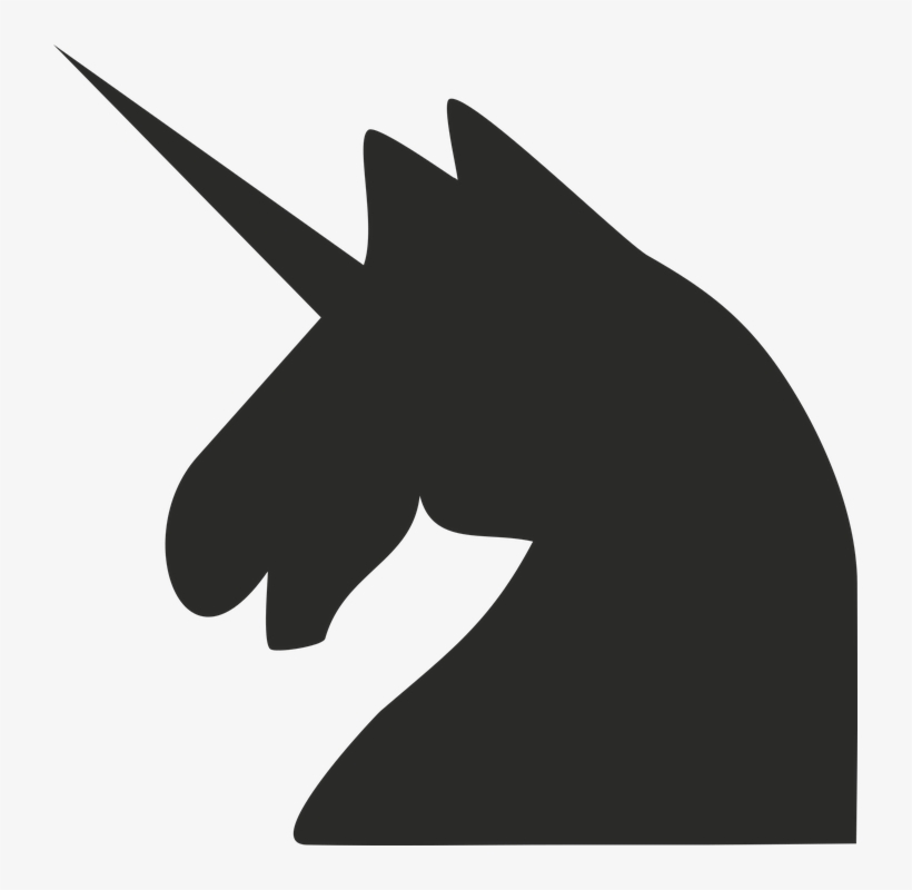 Unicorn, Horse, Minimalist, Symbol, Head, Fairy Tales - Cabeza Unicornio Silueta Png, transparent png download