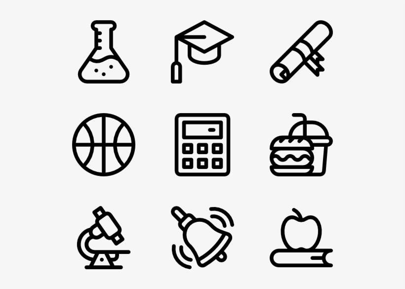 Back To School 40 Icons - Facebook Line Icon Vector, transparent png download