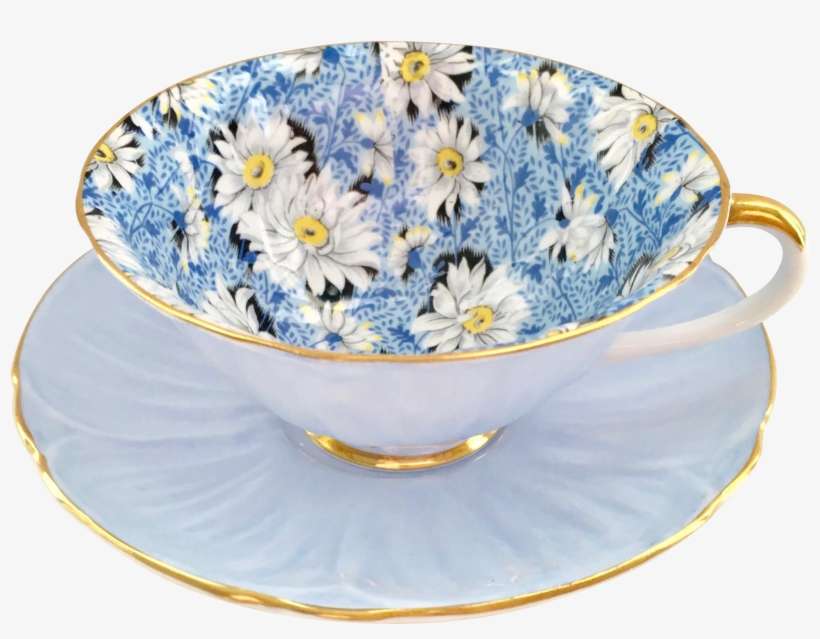 Shelley Bone China Blue Daisy Chintz 14212 Oleander - Teacup, transparent png download