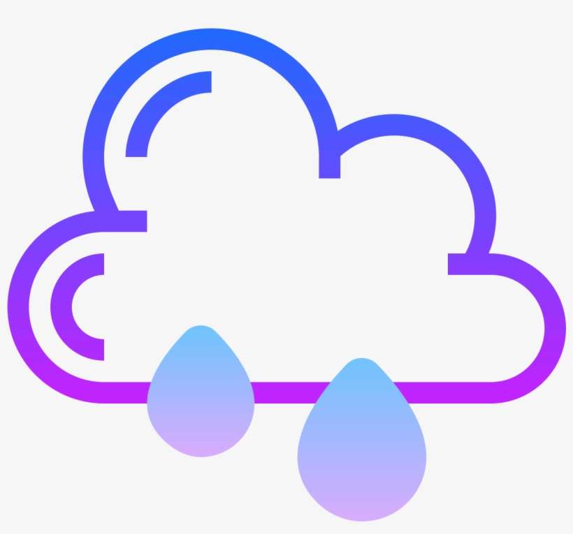 This Is A Drawing Of A Rain Cloud That Is Flat On The - Icon, transparent png download