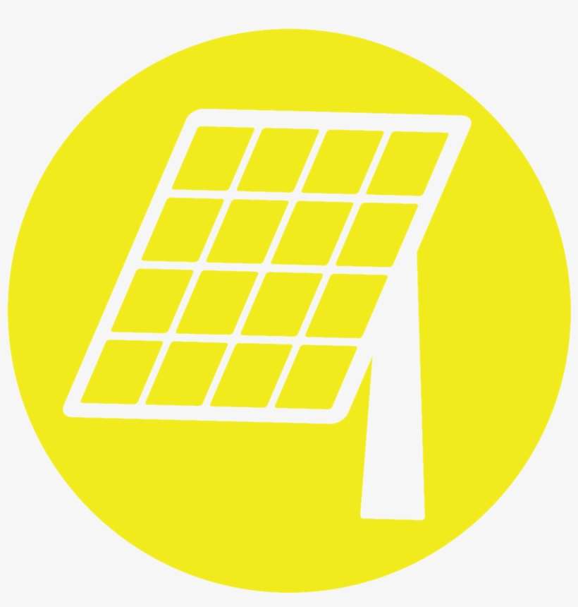 Solar Panel Icon On Yellow Background - Solar Energy, transparent png download