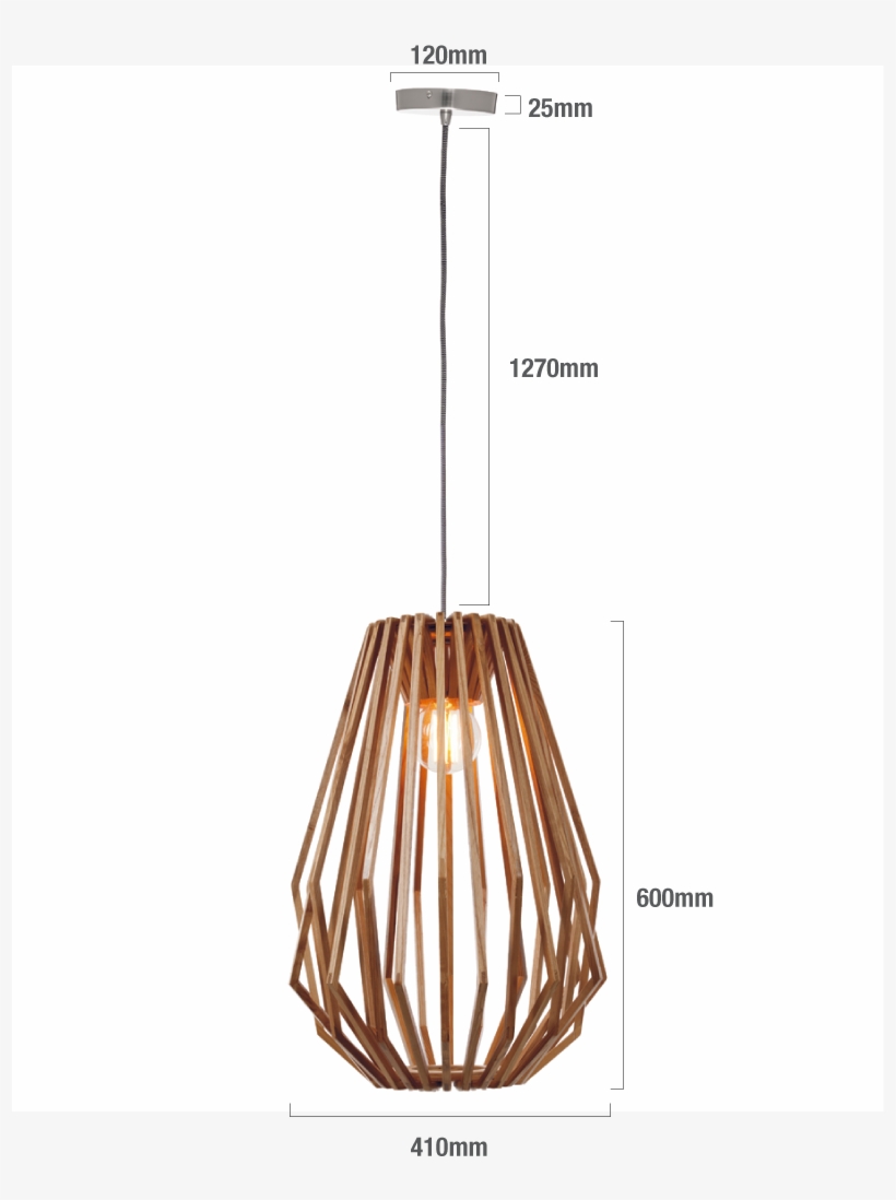 Stockholm 1 Light Tall Flair Pendant In Natural Wood - Ceiling Fixture, transparent png download