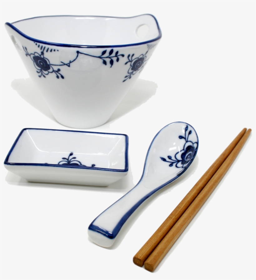 Umami Tableware Blue And White Porcelain Ramen Bowl - Chopsticks And Bowl Set, transparent png download