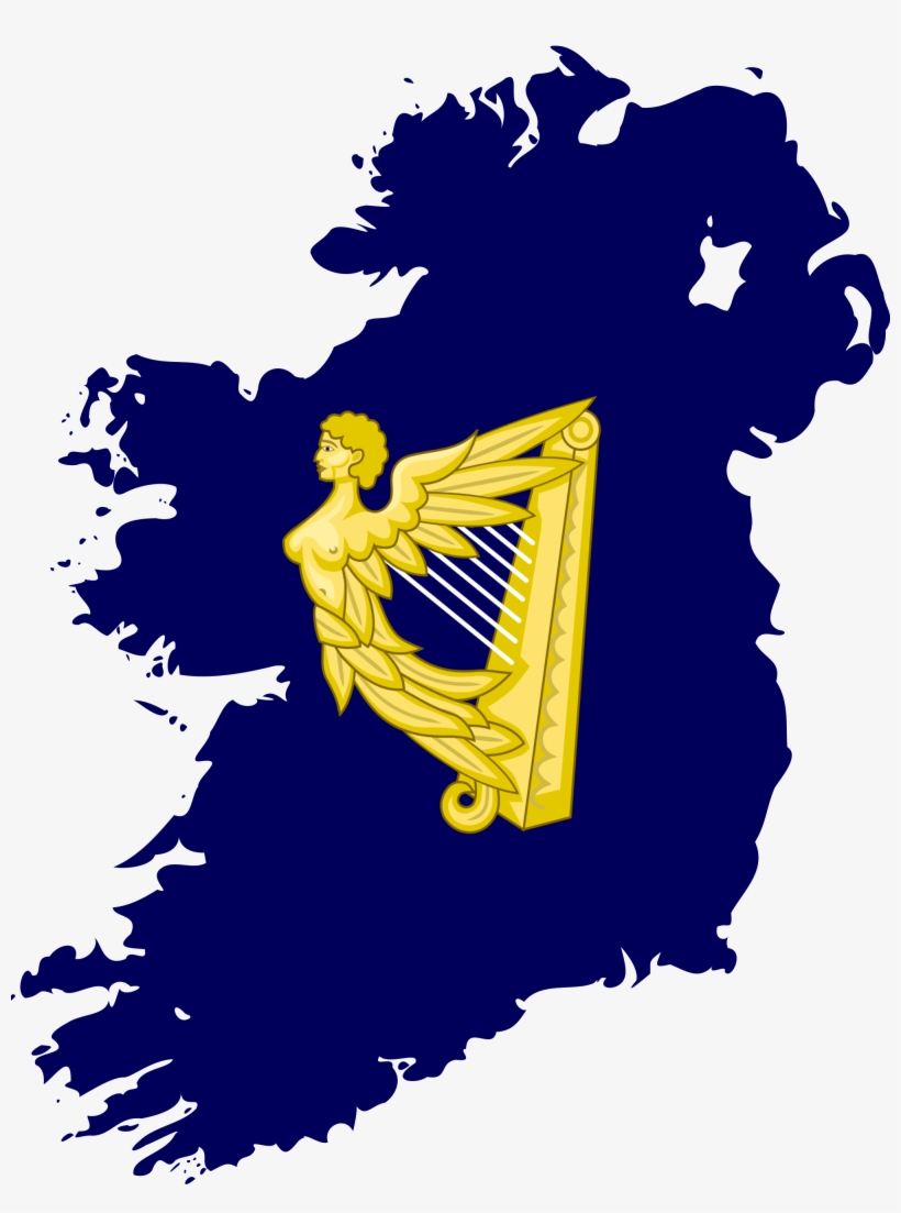 Flag Map Of Kingdom Of Ireland - Map Of Universities In Ireland, transparent png download