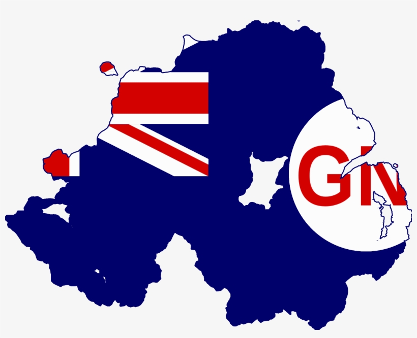 Flag Map Of Northern Ireland - Northern Ireland Population, transparent png download