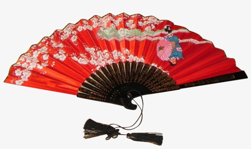 Silk Japanese Cherry Blossom Fan, transparent png download