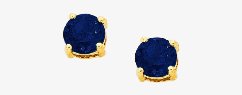 14k White Gold Round Sapphire Stud Earrings, transparent png download