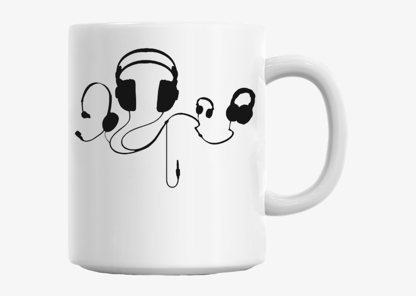 Headphones Mug - Mug, transparent png download