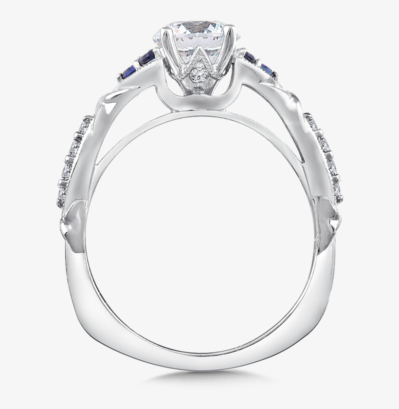 Valina Diamond And Blue Sapphire Engagement Ring Mounting - Engagement Ring, transparent png download