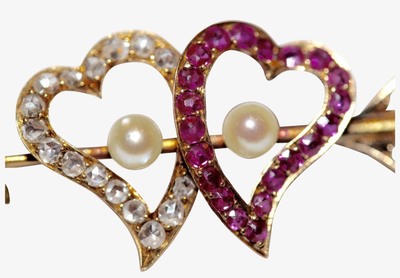 Antique Victorian Natural Ruby Diamond Natural Pearl - Jewellery, transparent png download
