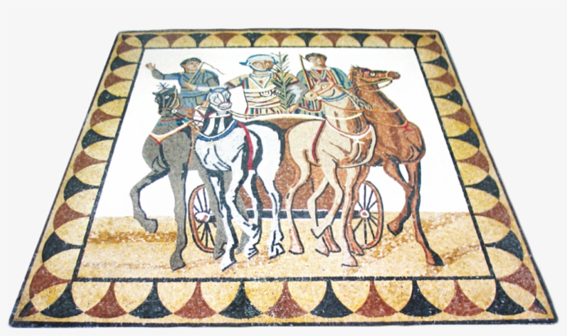 Roman Chariot Mosaic - Mosaic, transparent png download