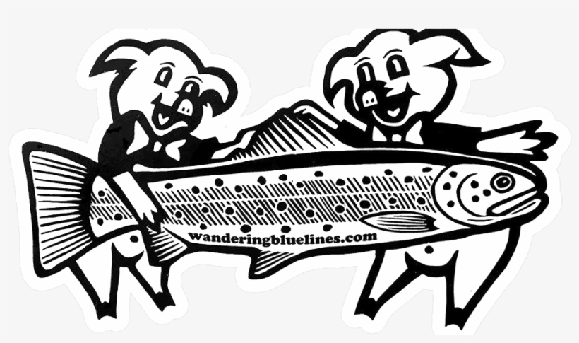 Fly Fishingstickers Wandering Blue Lines Hookin Hogs, transparent png download