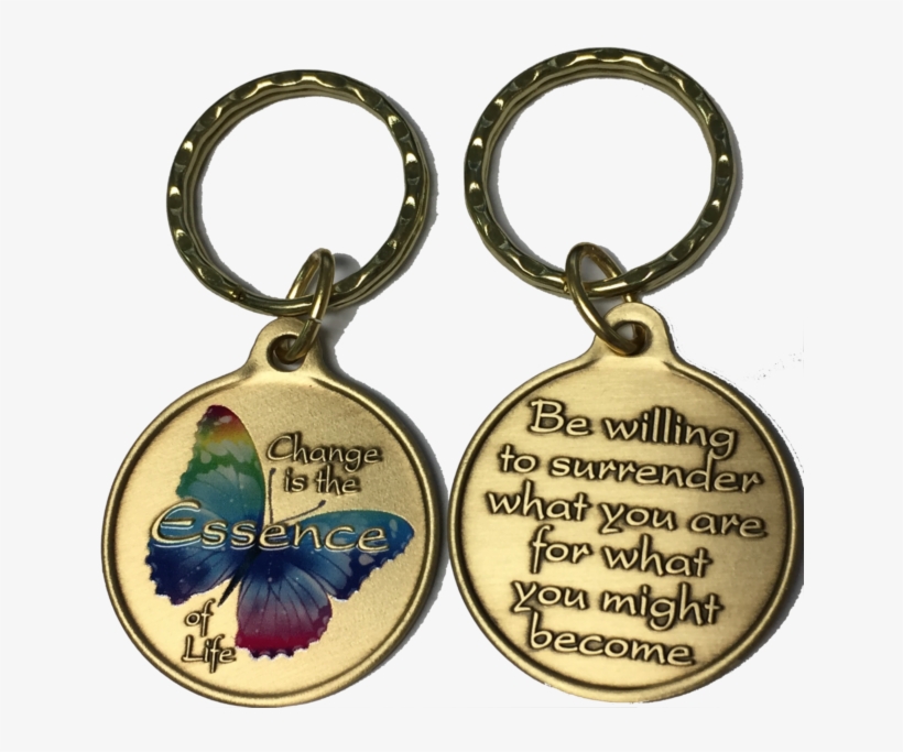 Change Essence Of Life Color Butterfly Surrender Keychain - Change Is The Essence Of Life Rainbow Color Butterfly, transparent png download