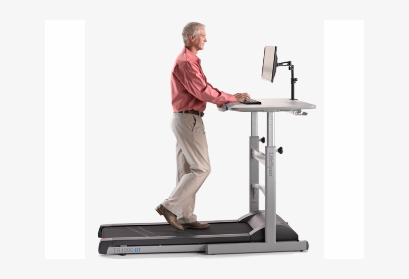 Efloat Sit Stand Desk - Working On The Treadmill, transparent png download