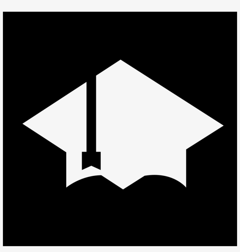 Graduation Cap Silhouette In A Square Comments - Graduation Hat Icon White, transparent png download