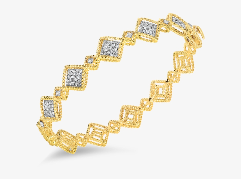 Roberto Coin Alternating Pattern Diamond Station Bangle - Number, transparent png download