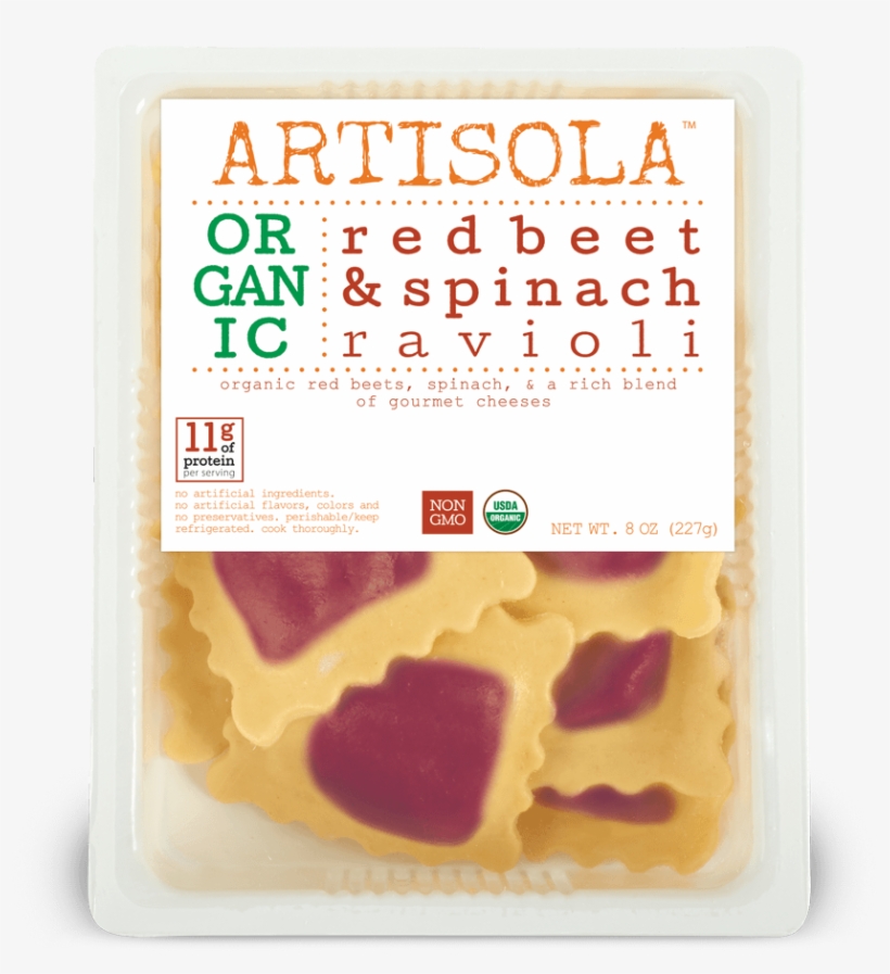 Organic Red Beet & Spinach Ravioli - Artisola Ravioli, Red Beet And Spinach, 8 Oz, transparent png download