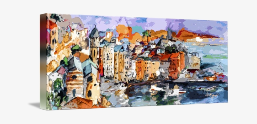 "vernazza Dolce Vita Panorama Mixed Media" By - Deny Designs Ginette Fine Art Dolce Vita, transparent png download