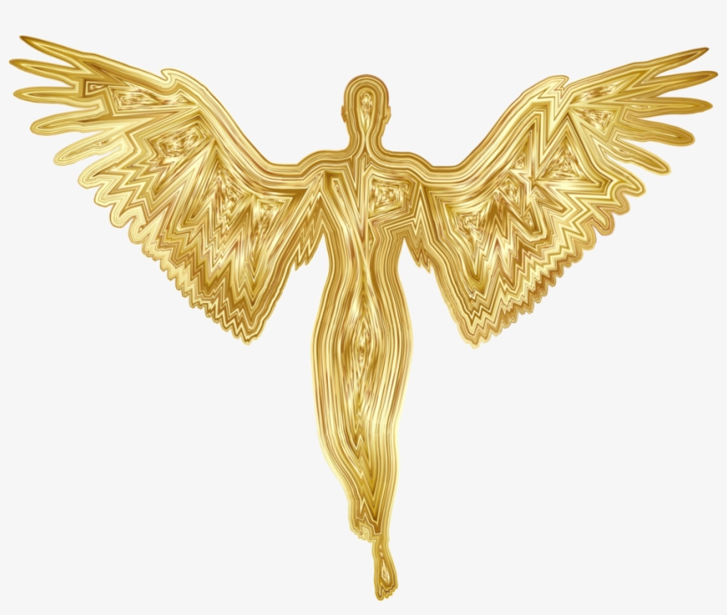 Cherub Angel Silhouette God Supernatural - Gold Angel Png, transparent png download