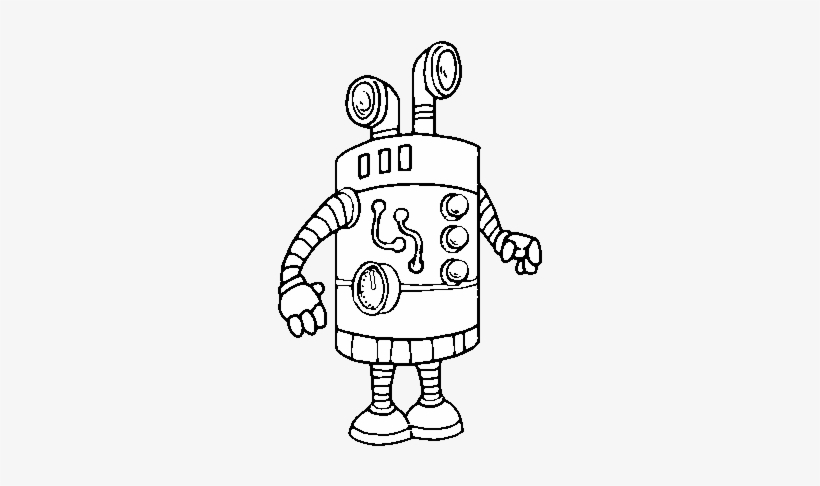 Robot Periscope Coloring Page - Robot De Dibuix, transparent png download