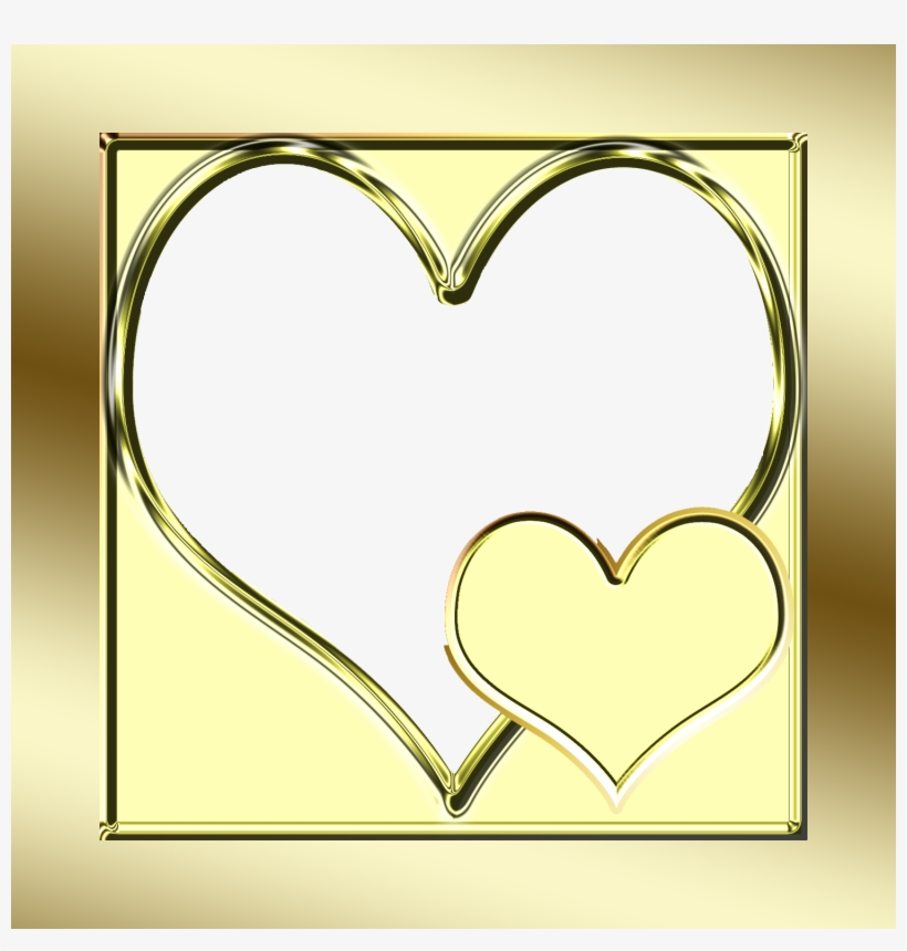Download Free High-quality - Gold Heart Frame Png, transparent png download