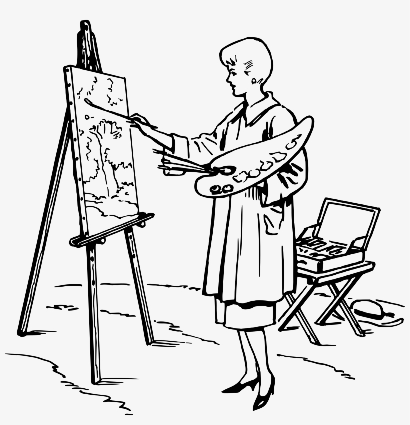 Graphic Download Lady Painting Big Image Png - Artista Pintor, transparent png download