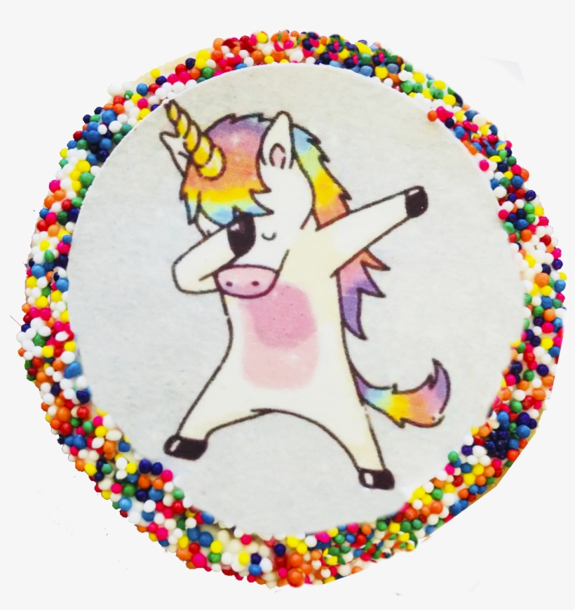 Dabbing Unicorn Sugar Cookies With Nonpareils - Sugar Cookie, transparent png download