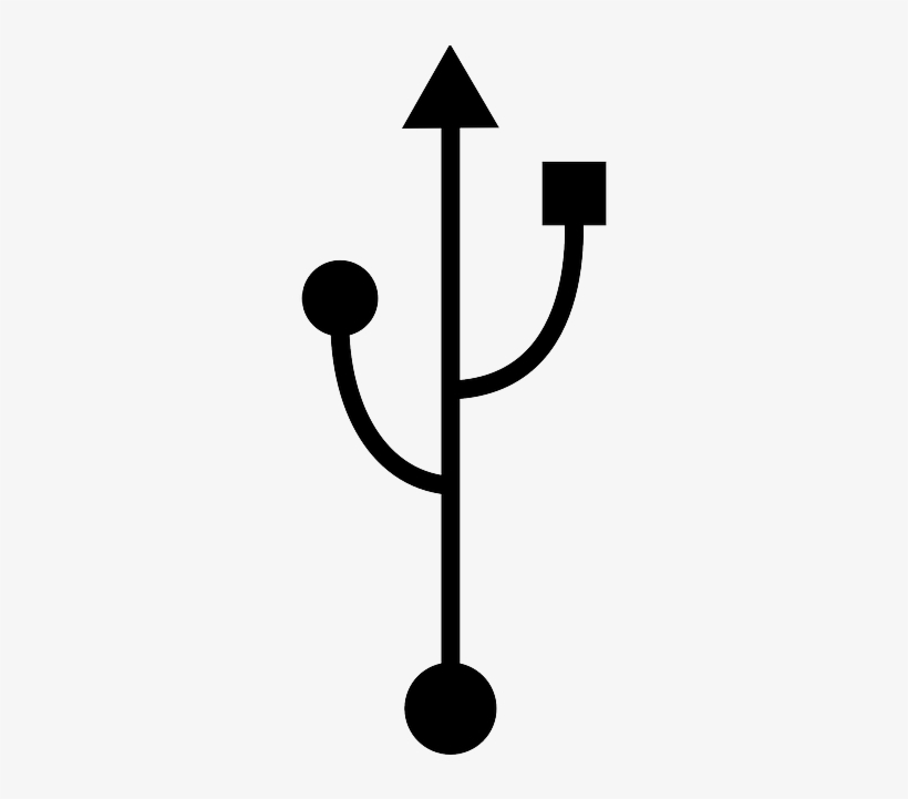 Computer, Black, Port, Usb, Icon, Symbol, Bus - Usb Sign Vector, transparent png download