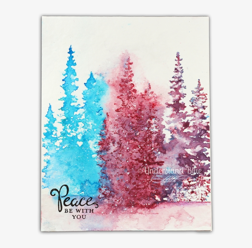 The Second One I Did With A Direct To Paper Technique - Christmas Tree, transparent png download