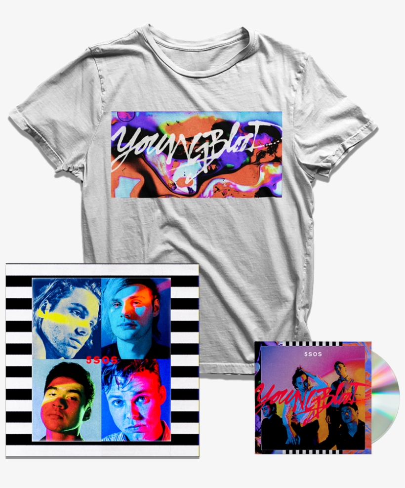 Youngblood T-shirt Litho Bundle - 5sos Concert Merch 2018, transparent png download