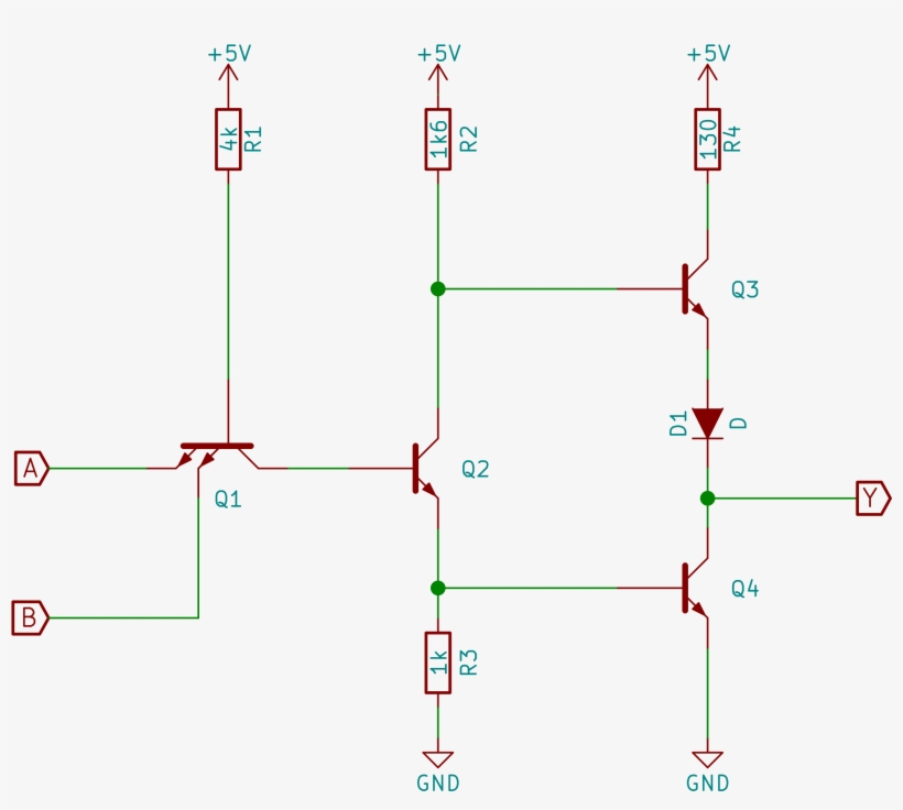 Free - 7400 Internal Circuit, transparent png download