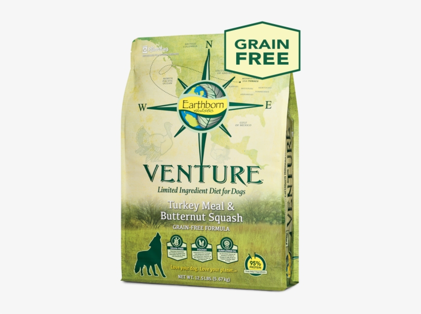 Turkey Meal & Butternut Squash Bag - Venture Earthborn Dog Food, transparent png download